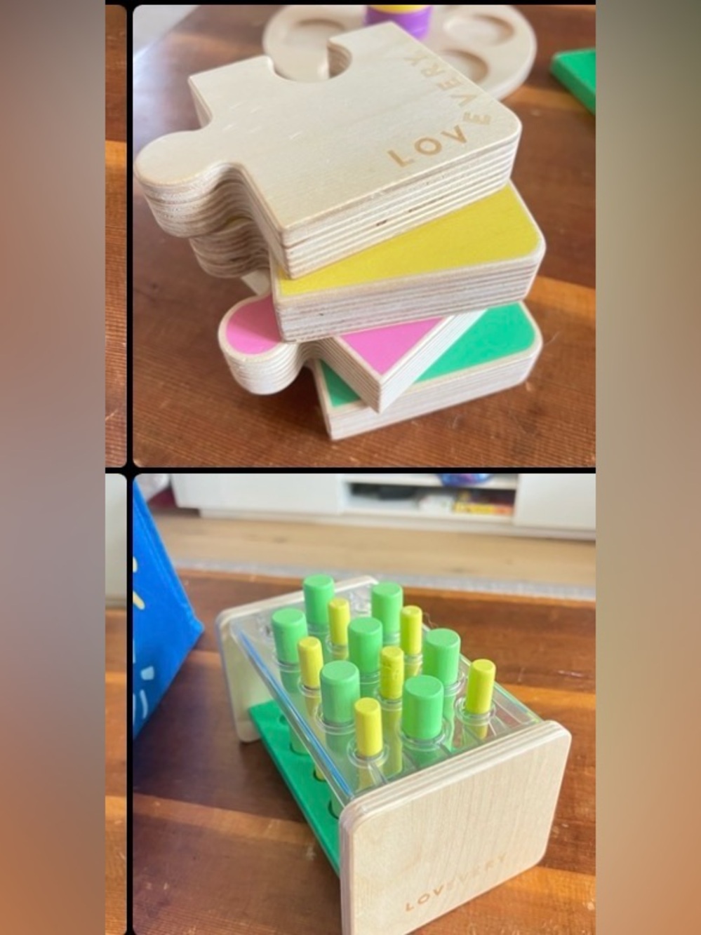 Lovevery wooden posting stand & puzzle